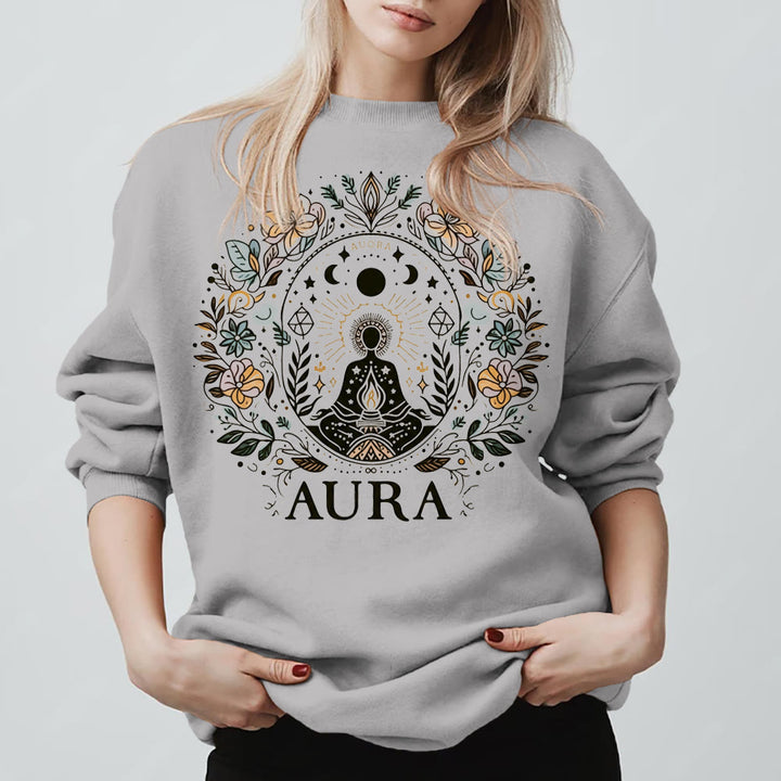 Sweat-shirt de méditation Olivenorma AURA à manches longues et col ras du cou en polaire - image 4