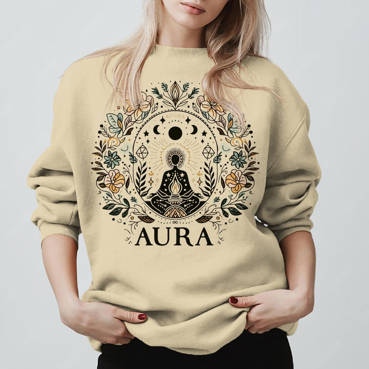 Sweat-shirt de méditation Olivenorma AURA à manches longues et col ras du cou en polaire - image 6