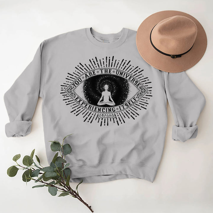 Olivenorma VOUS ÊTES L'UNIVERS... Sweat-shirt polaire inspirant avec devise - Gris - 2XL - image 7