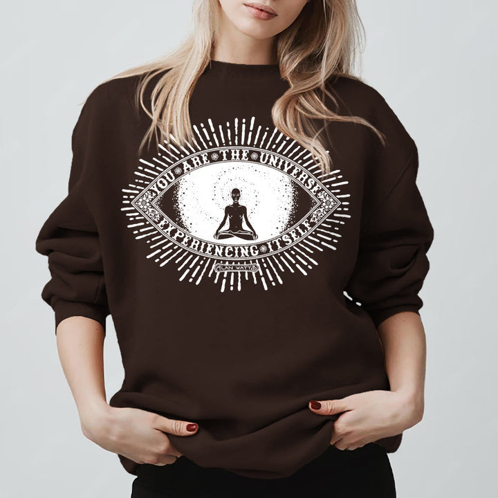 Olivenorma VOUS ÊTES L'UNIVERS... Sweat-shirt polaire inspirant avec devise - Brun - 2XL - image 9