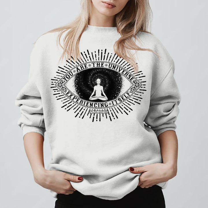 Olivenorma VOUS ÊTES L'UNIVERS... Sweat-shirt polaire inspirant avec devise - Blanc - 2XL - image 3