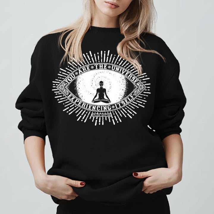 Olivenorma VOUS ÊTES L'UNIVERS... Sweat-shirt polaire inspirant avec devise - Noir - 2XL - image 5