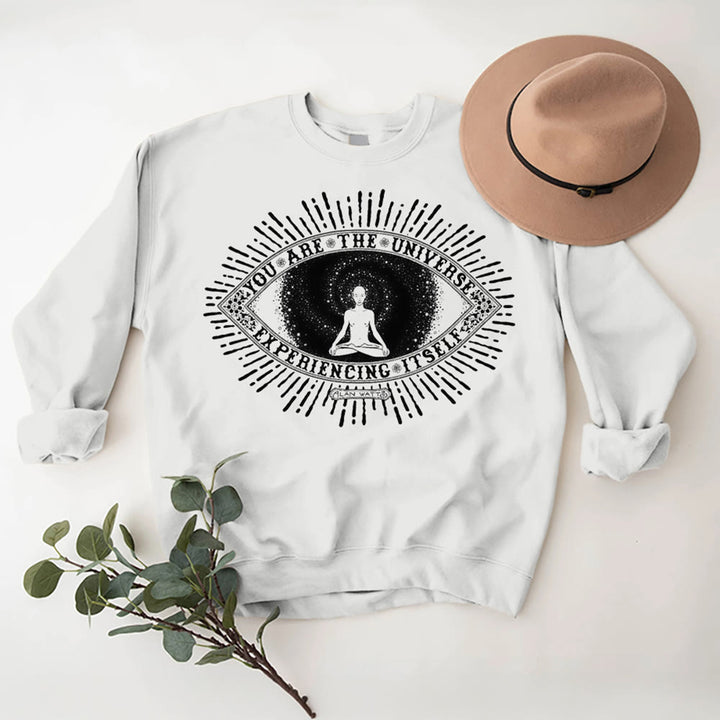 Olivenorma VOUS ÊTES L'UNIVERS... Sweat-shirt polaire inspirant avec devise - Blanc - 2XL - image 3