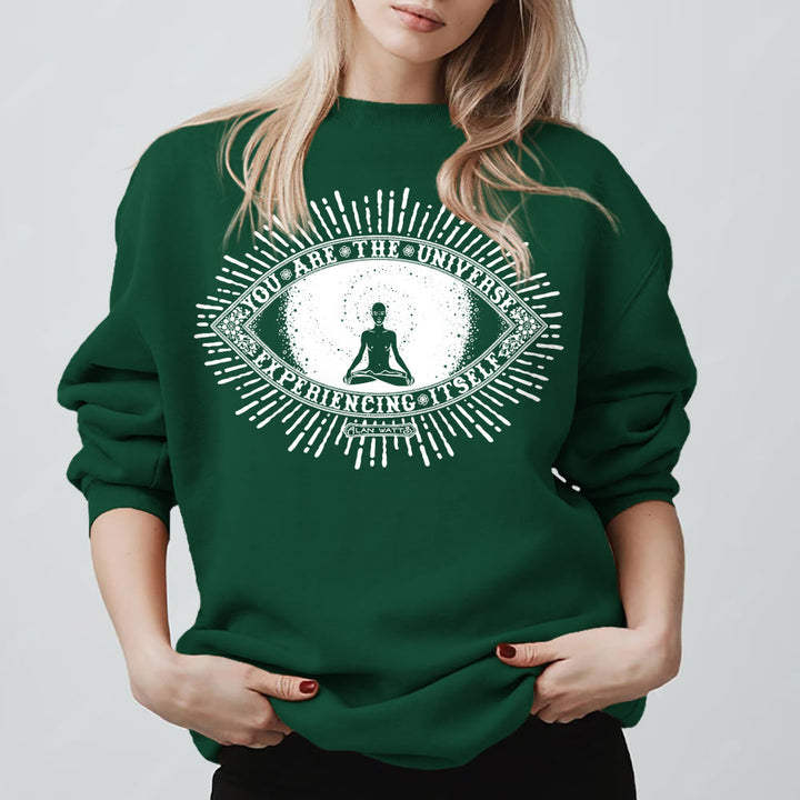 Olivenorma VOUS ÊTES L'UNIVERS... Sweat-shirt polaire inspirant avec devise - Vert - 2XL - image 13