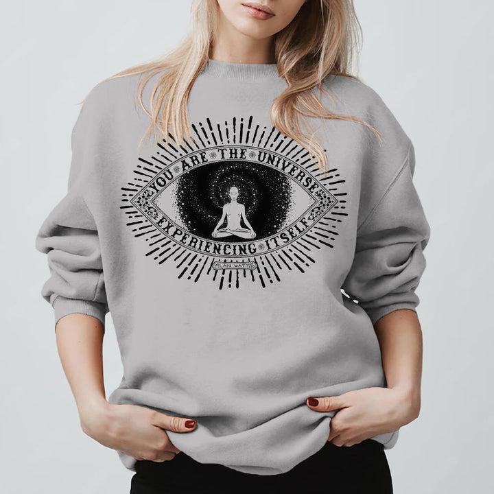 Olivenorma VOUS ÊTES L'UNIVERS... Sweat-shirt polaire inspirant avec devise - Gris - 2XL - image 7