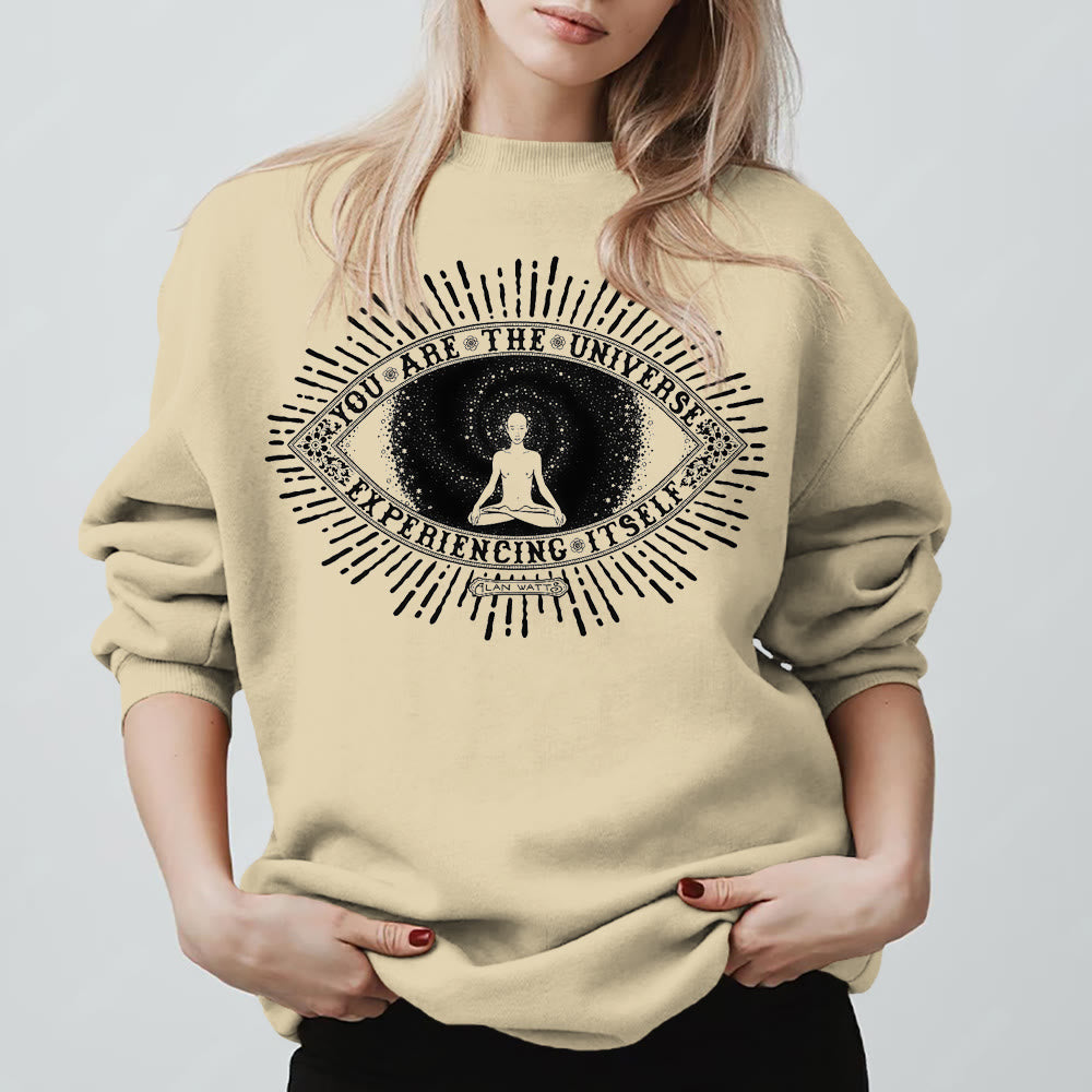 Olivenorma VOUS ÊTES L'UNIVERS... Sweat-shirt polaire inspirant avec devise - Jaune clair - 2XL - image 0