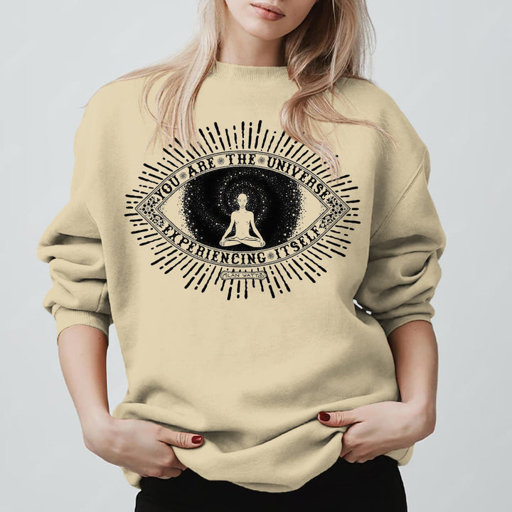 Olivenorma VOUS ÊTES L'UNIVERS... Sweat-shirt polaire inspirant avec devise - Jaune clair - 2XL - image 0
