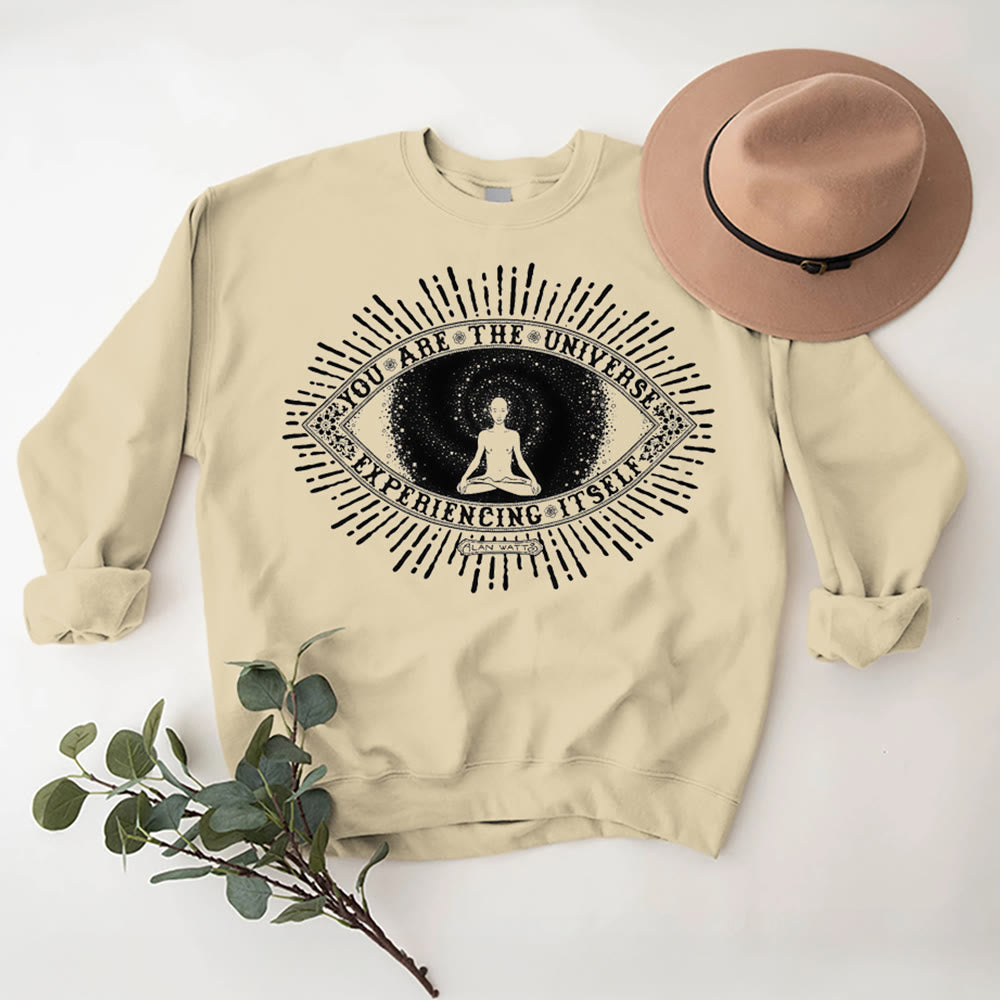 Olivenorma VOUS ÊTES L'UNIVERS... Sweat-shirt polaire inspirant avec devise - Jaune clair - 2XL - image 0