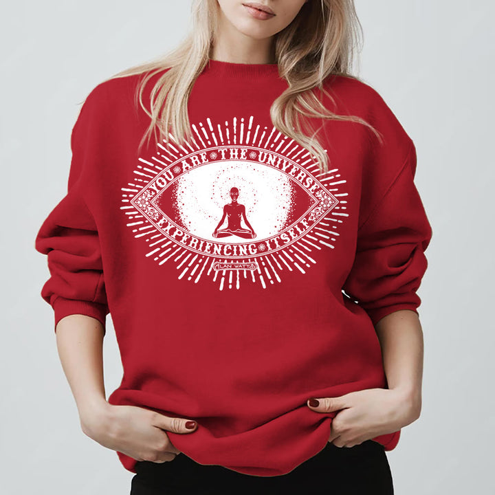 Olivenorma VOUS ÊTES L'UNIVERS... Sweat-shirt polaire inspirant avec devise - Rouge - 2XL - image 11