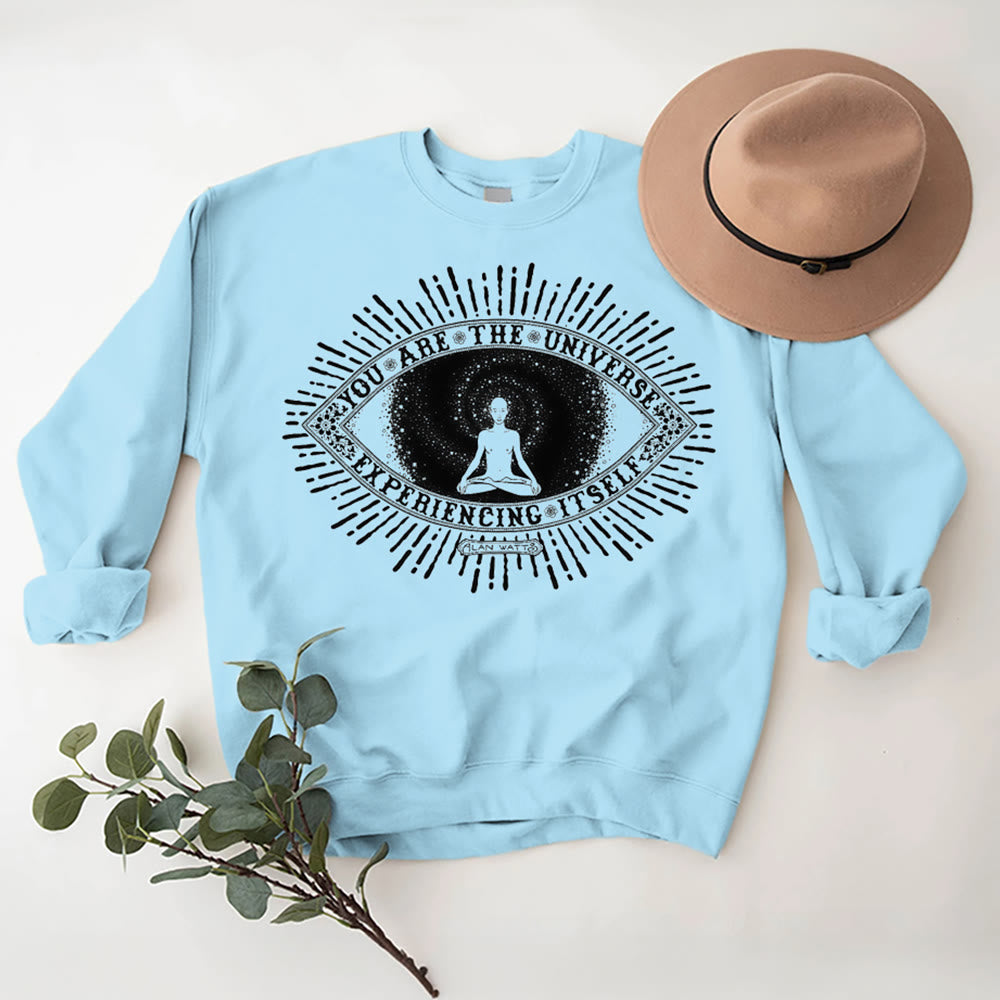 Olivenorma VOUS ÊTES L'UNIVERS... Sweat-shirt polaire inspirant avec devise - Bleu - 2XL - image 15