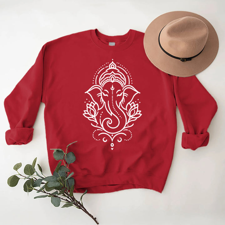 Sweat-shirt polaire Olivenorma Peaceful Elephant Ganesha Lotus Meditation, pull inspiré - image 14