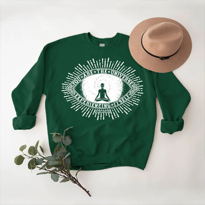 Olivenorma VOUS ÊTES L'UNIVERS... Sweat-shirt polaire inspirant avec devise - Vert - 2XL - image 13