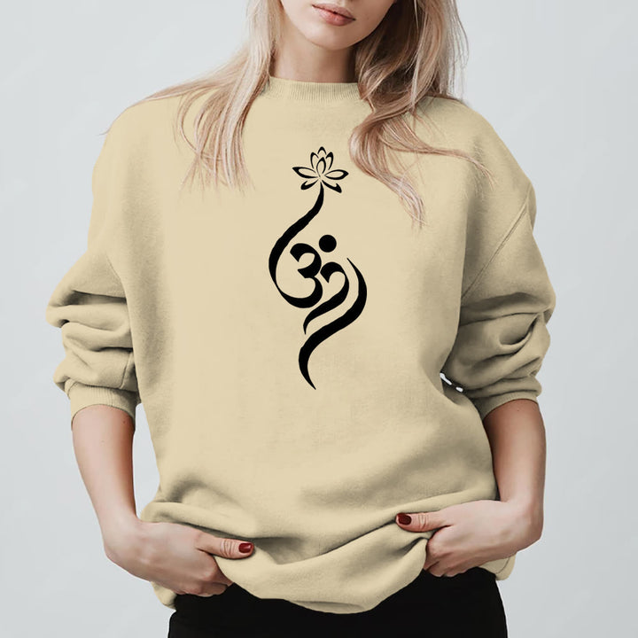 Sweat-shirt léger en polaire Olivenorma avec symbole OM et méditation spirituelle du lotus - Jaune clair - 2XL - image 12