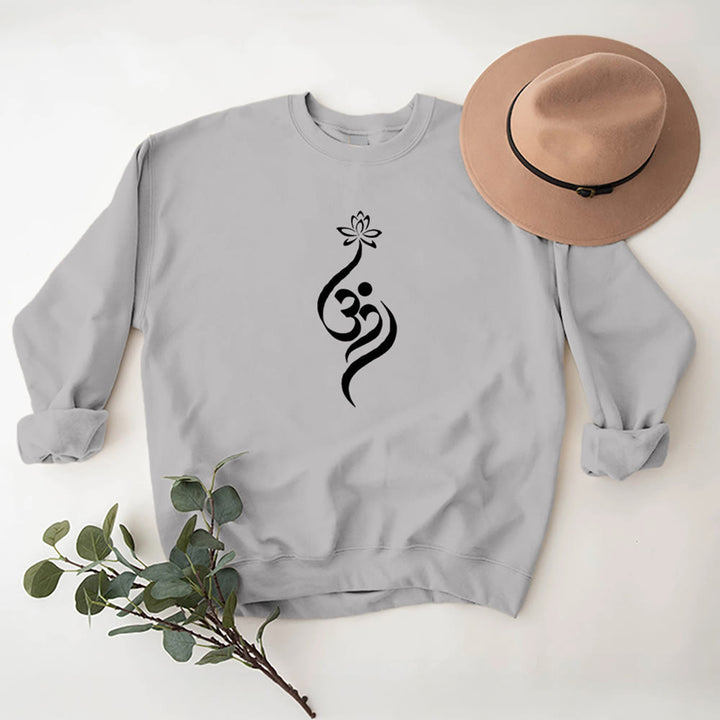 Sweat-shirt léger en polaire Olivenorma avec symbole OM et méditation spirituelle du lotus - image 9