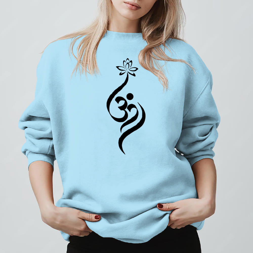 Sweat-shirt léger en polaire Olivenorma avec symbole OM et méditation spirituelle du lotus - image 17