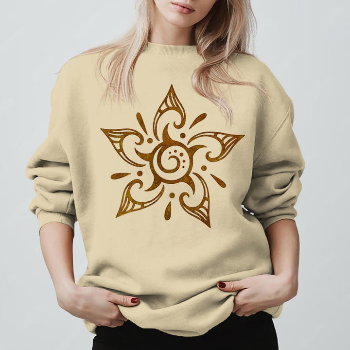 Sweat-shirt en molleton à motif floral Olivenorma Tribal Mystical Spiritual Growth - Jaune clair - 2XL - image 11