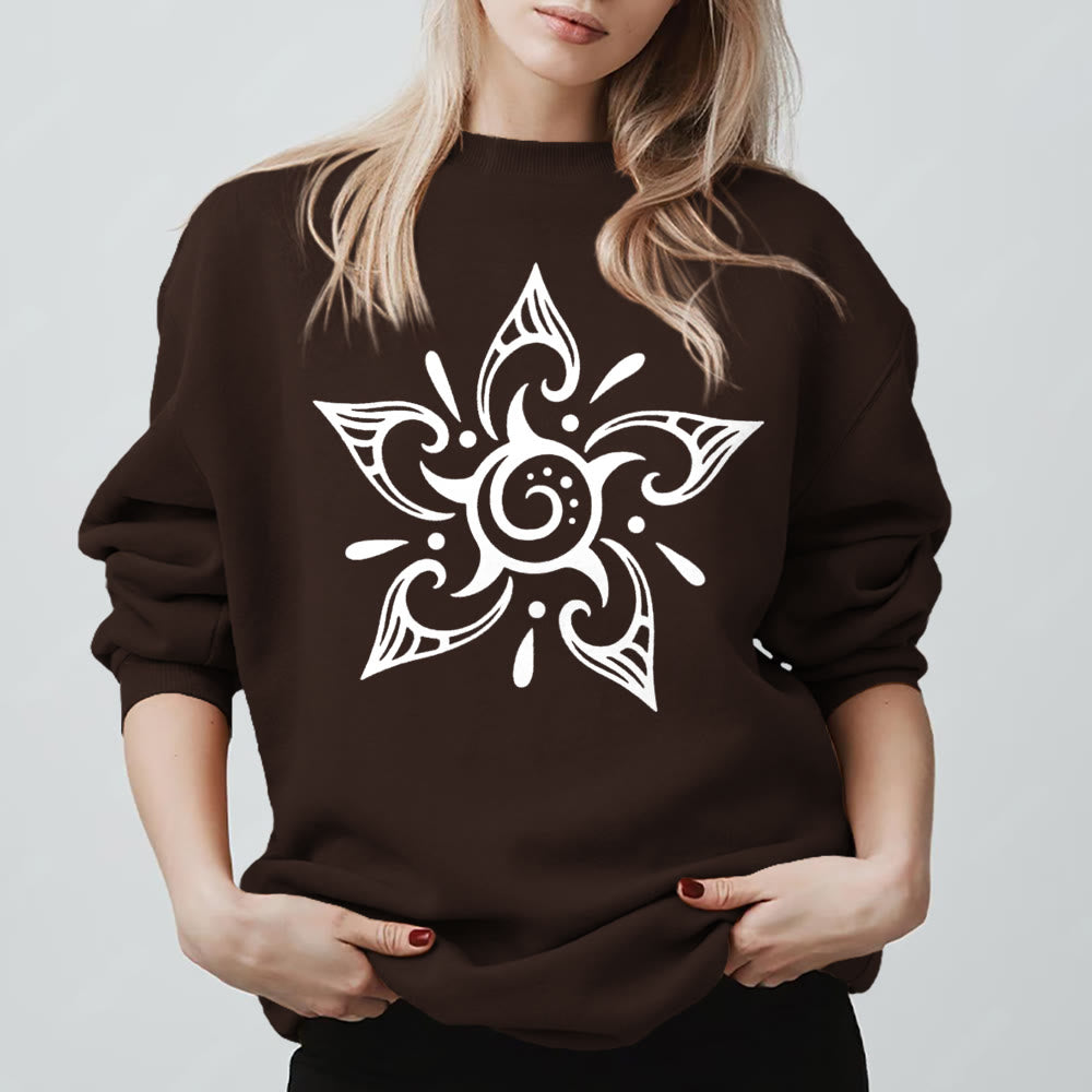 Sweat-shirt en molleton à motif floral Olivenorma Tribal Mystical Spiritual Growth - Brun - 2XL - image 9