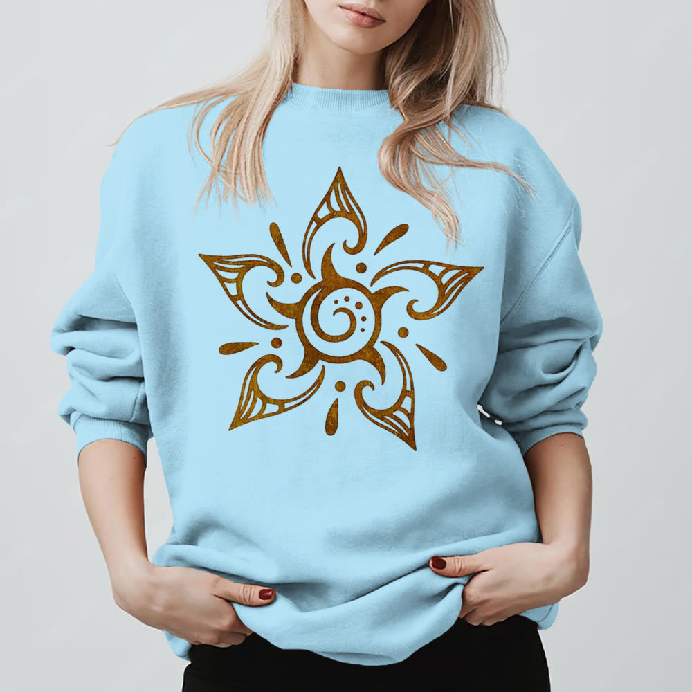Sweat-shirt en molleton à motif floral Olivenorma Tribal Mystical Spiritual Growth - Bleu - 2XL - image 15