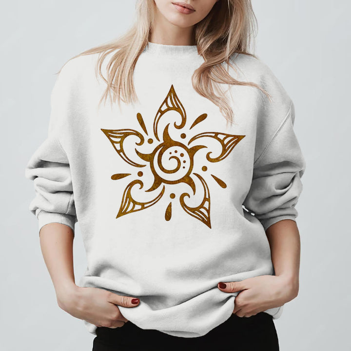Sweat-shirt en molleton à motif floral Olivenorma Tribal Mystical Spiritual Growth - Blanc - 2XL - image 3