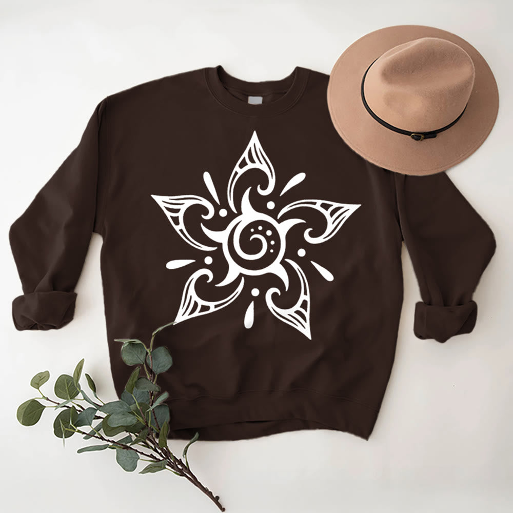 Sweat-shirt en molleton à motif floral Olivenorma Tribal Mystical Spiritual Growth - Brun - 2XL - image 9