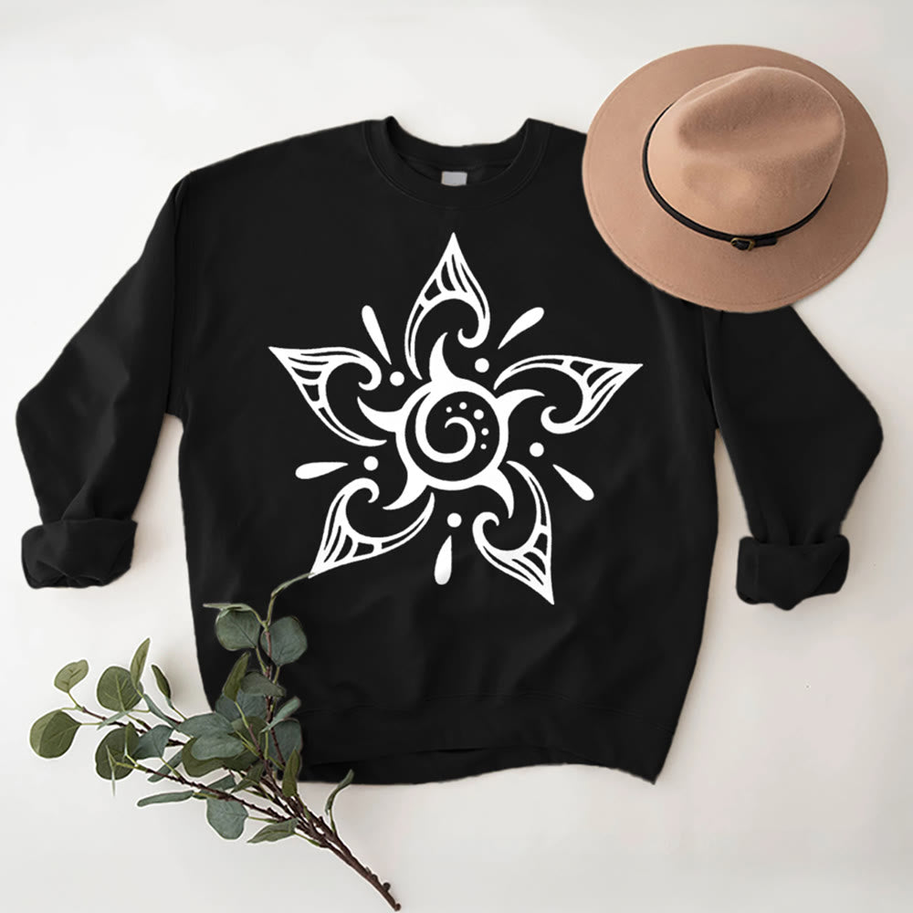 Sweat-shirt en molleton à motif floral Olivenorma Tribal Mystical Spiritual Growth - Noir - 2XL - image 5