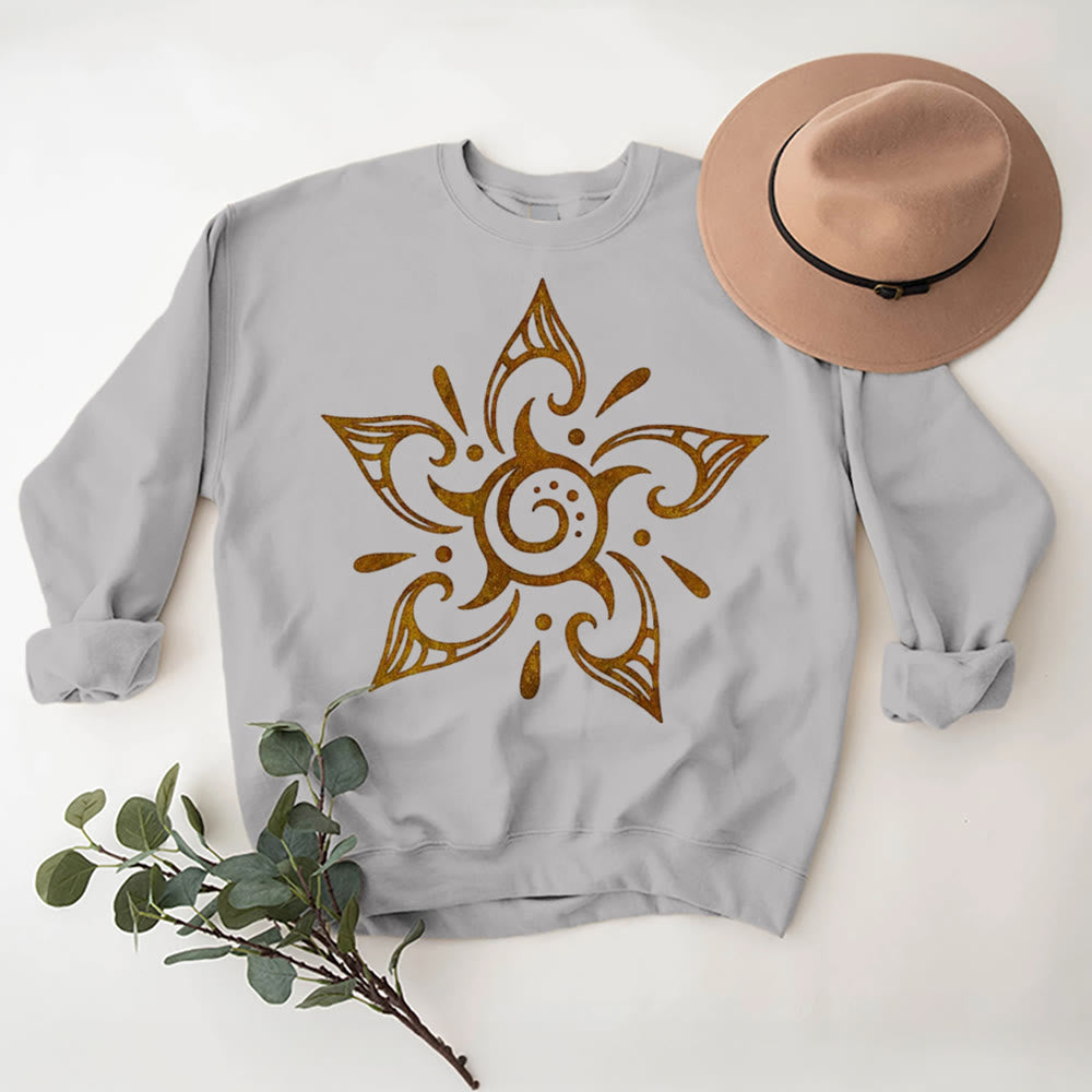 Sweat-shirt en molleton à motif floral Olivenorma Tribal Mystical Spiritual Growth - Gris - 2XL - image 7