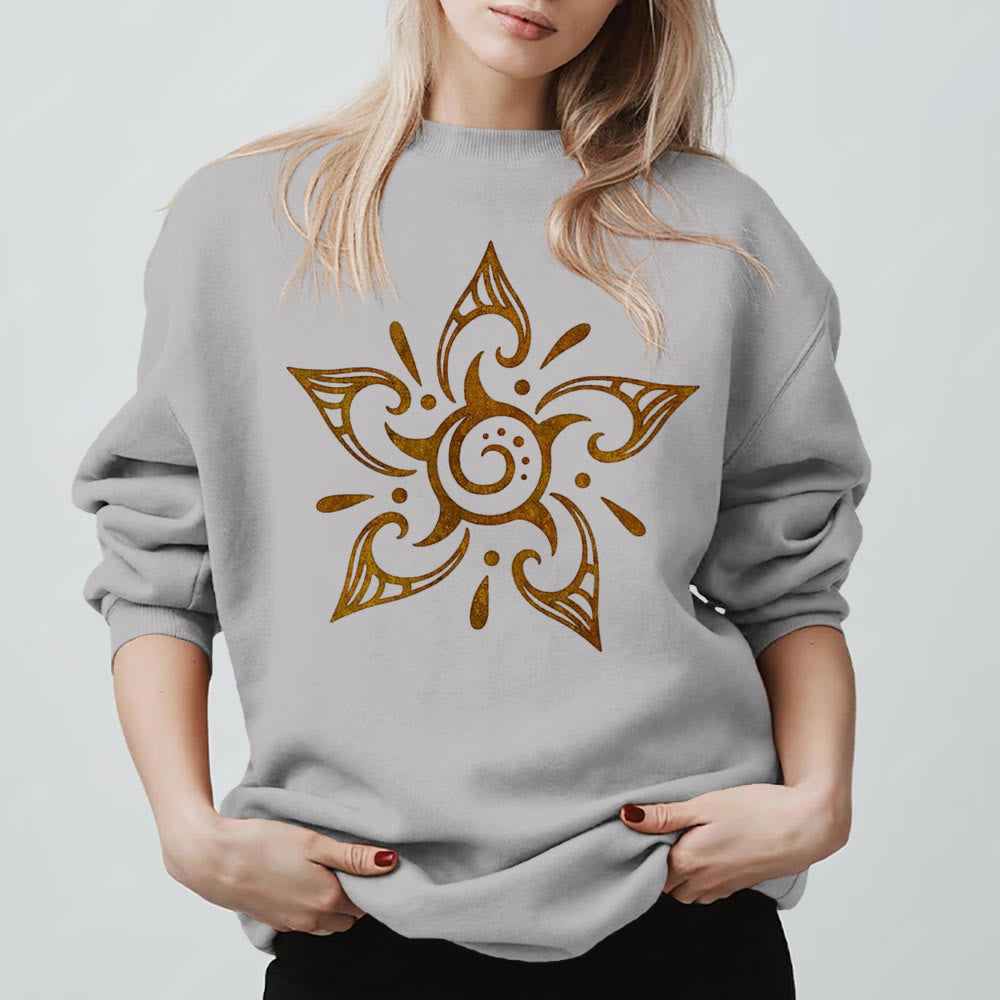 Sweat-shirt en molleton à motif floral Olivenorma Tribal Mystical Spiritual Growth - Gris - 2XL - image 7