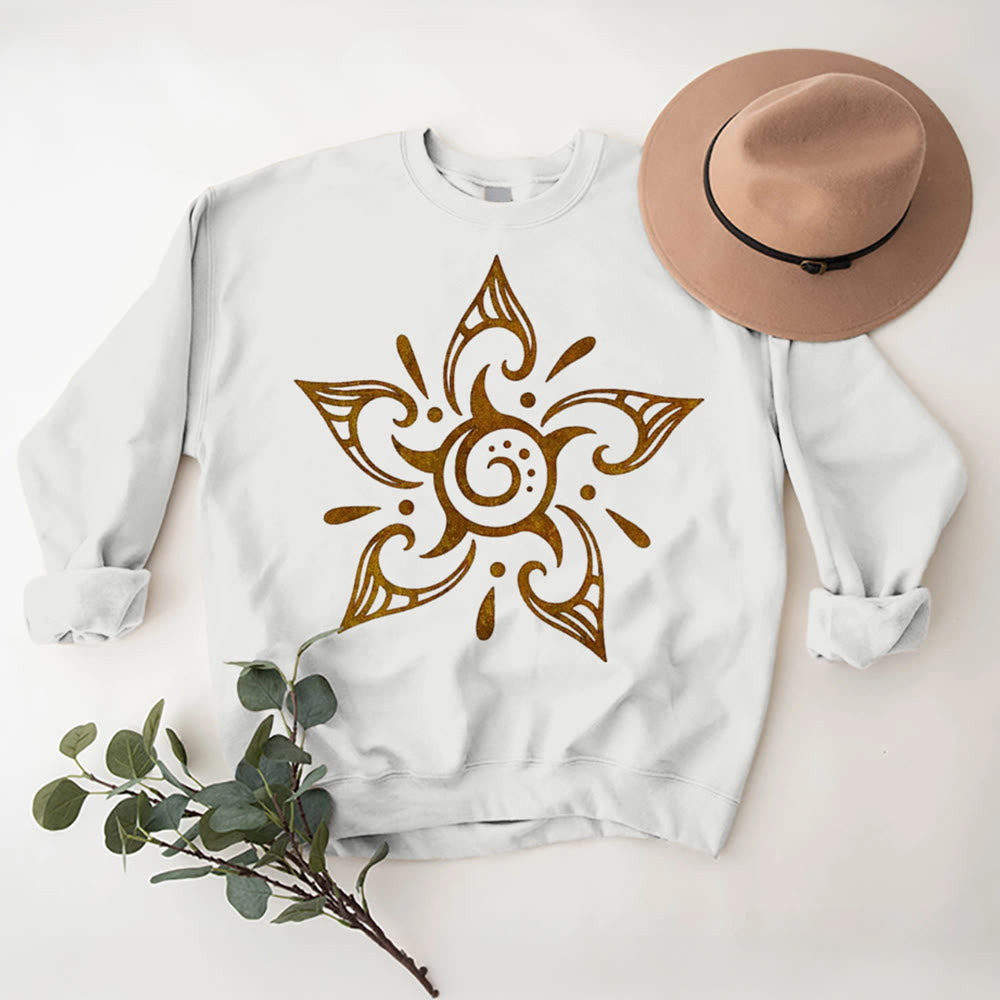 Sweat-shirt en molleton à motif floral Olivenorma Tribal Mystical Spiritual Growth - Blanc - 2XL - image 3
