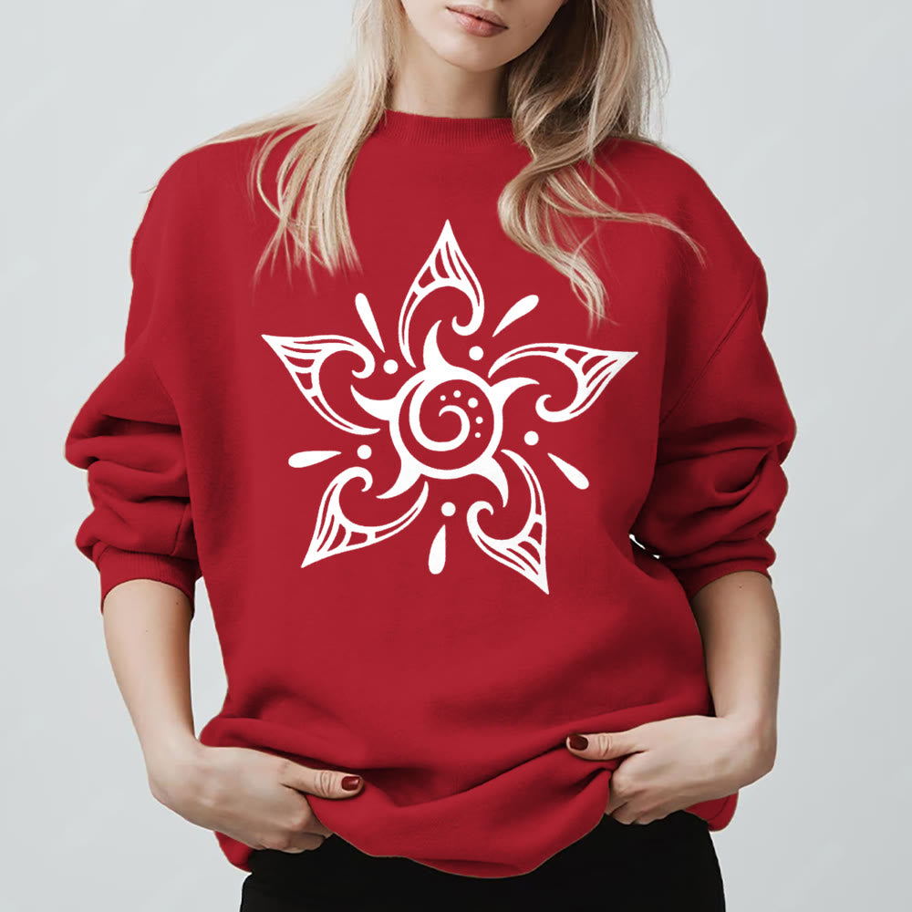 Sweat-shirt en molleton à motif floral Olivenorma Tribal Mystical Spiritual Growth - Rouge - 2XL - image 0