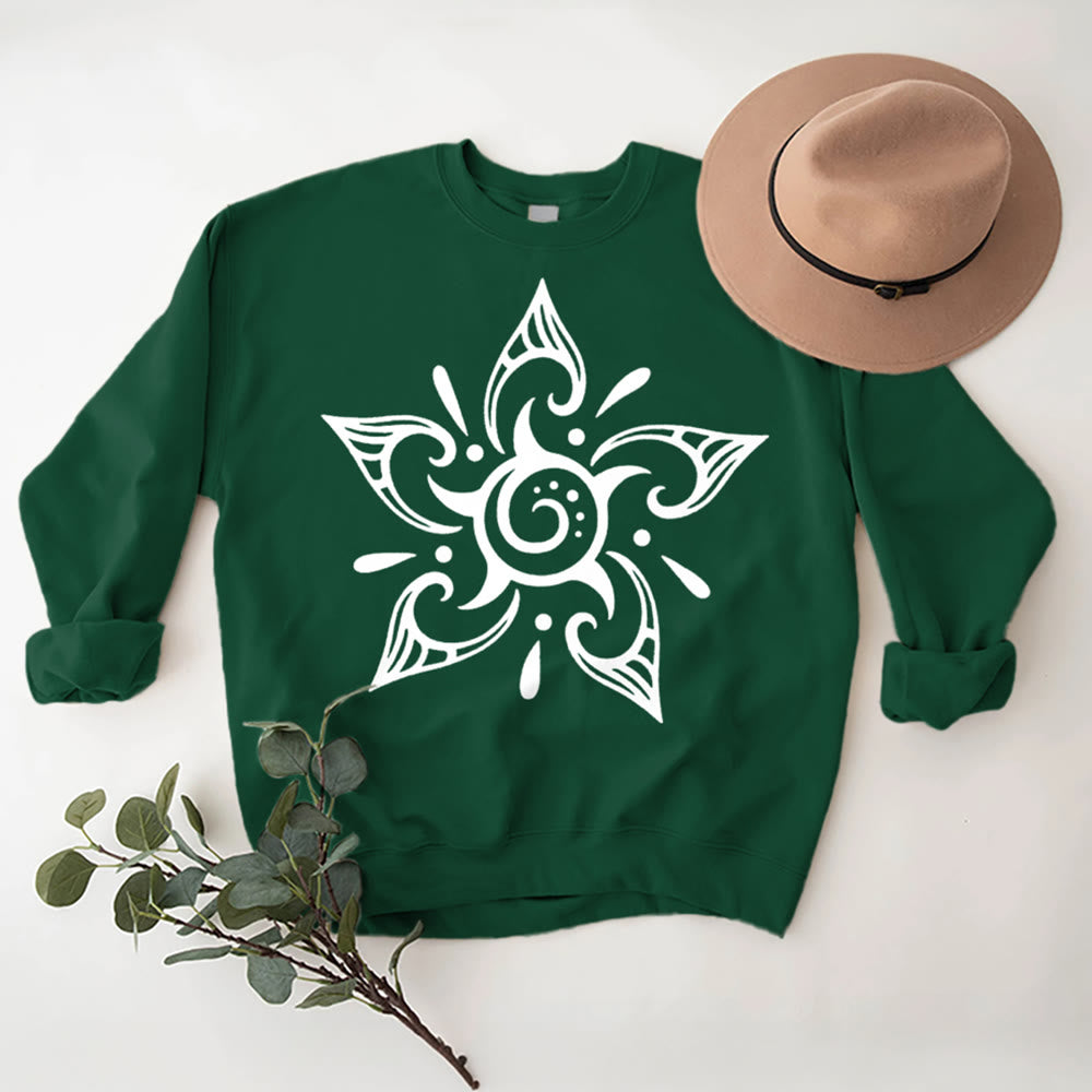 Sweat-shirt en molleton à motif floral Olivenorma Tribal Mystical Spiritual Growth - Vert - 2XL - image 13