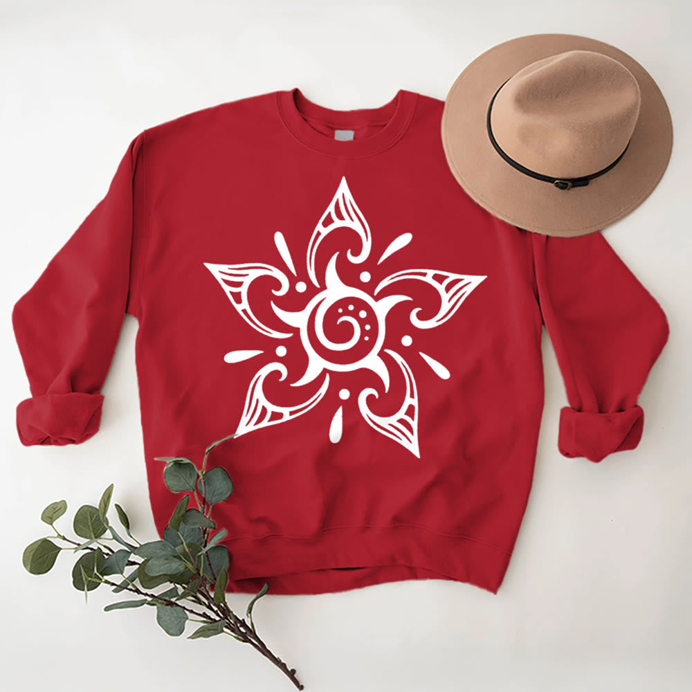 Sweat-shirt en molleton à motif floral Olivenorma Tribal Mystical Spiritual Growth - Rouge - 2XL - image 0