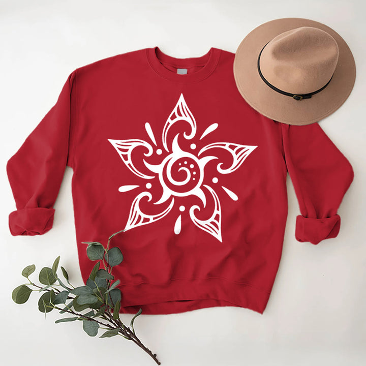 Sweat-shirt en molleton à motif floral Olivenorma Tribal Mystical Spiritual Growth - Rouge - 2XL - image 0