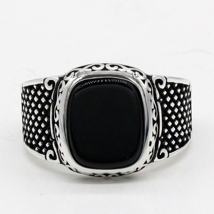Bague cadeau cool en argent pour homme avec onyx noir Olivenorma - image 4