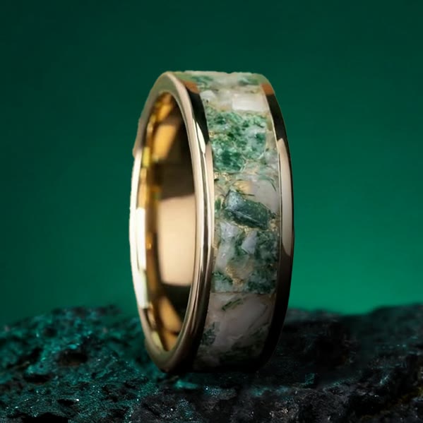 Olivenorma La Feuille de Thé Givrée - Bague Agate Mousse - États-Unis 13 - image 0