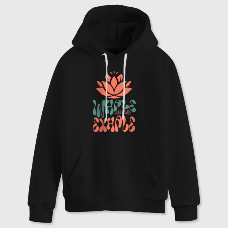 Olivenorma INHALE & EXPHALE Lotus Yoga Meditation Fleece Sweater Unisex Long Sleeve Hoodies - image 5