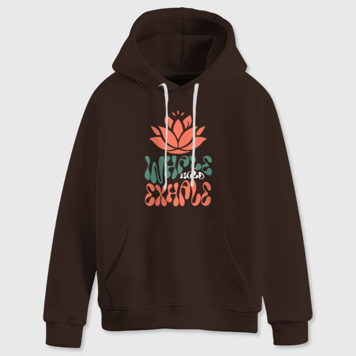 Olivenorma INHALE & EXPHALE Lotus Yoga Meditation Fleece Sweater Unisex Long Sleeve Hoodies - image 9