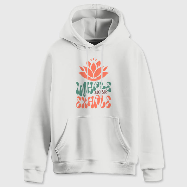 Olivenorma INHALE & EXPHALE Lotus Yoga Meditation Fleece Sweater Unisex Long Sleeve Hoodies - image 1