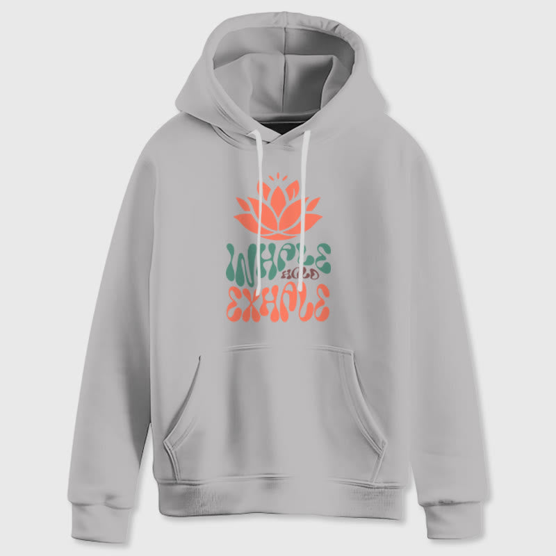 Olivenorma INHALE & EXPHALE Lotus Yoga Meditation Fleece Sweater Unisex Long Sleeve Hoodies - image 7