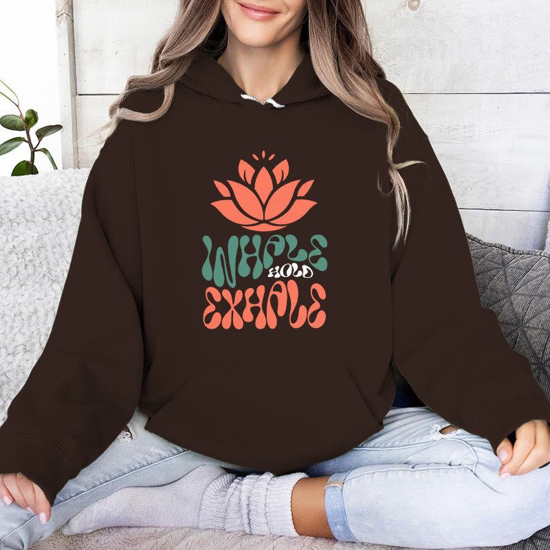 Olivenorma INHALE & EXPHALE Lotus Yoga Meditation Fleece Sweater Unisex Long Sleeve Hoodies - Brun - 2XL - image 8
