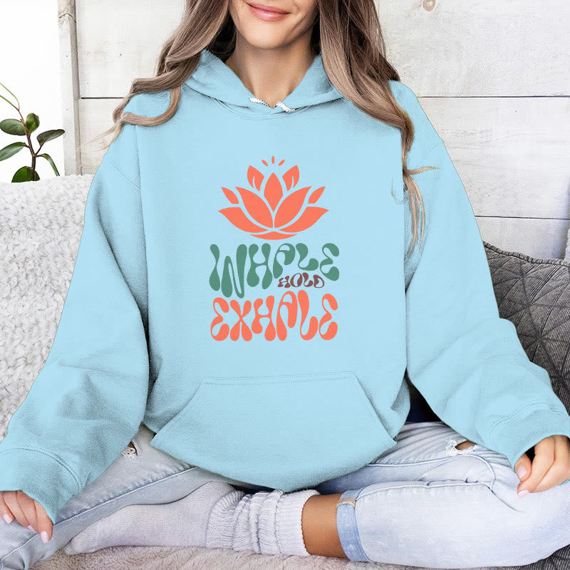 Olivenorma INHALE & EXPHALE Lotus Yoga Meditation Fleece Sweater Unisex Long Sleeve Hoodies - Bleu - 2XL - image 16