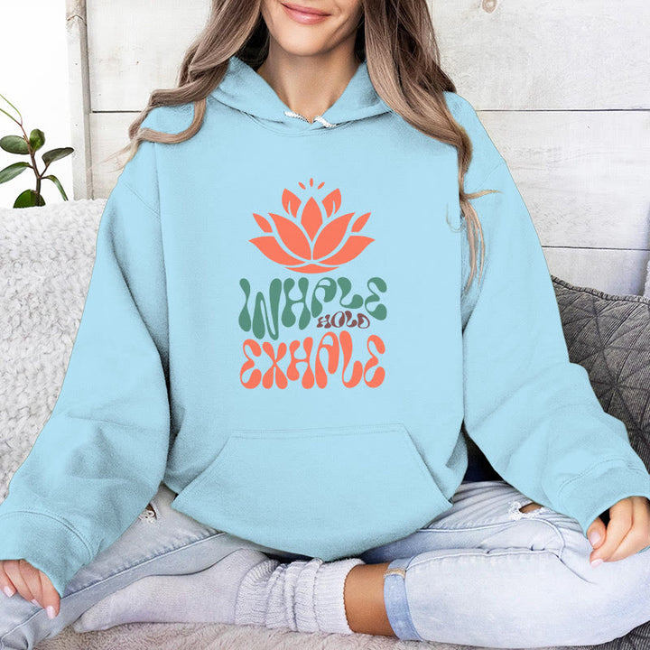 Olivenorma INHALE & EXPHALE Lotus Yoga Meditation Fleece Sweater Unisex Long Sleeve Hoodies - Bleu - 2XL - image 16