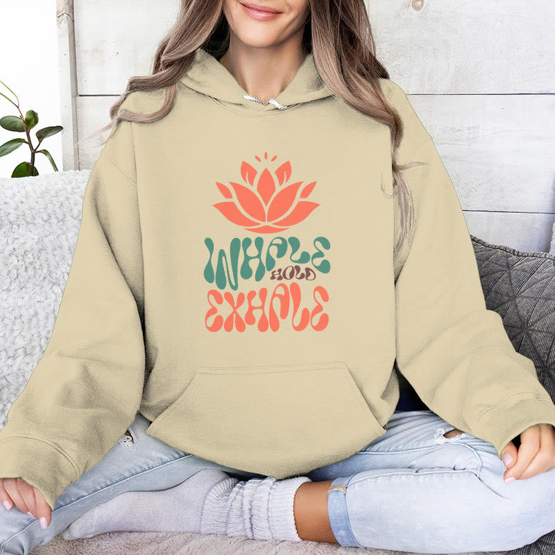 Olivenorma INHALE & EXPHALE Lotus Yoga Meditation Fleece Sweater Unisex Long Sleeve Hoodies - Jaune clair - 2XL - image 10