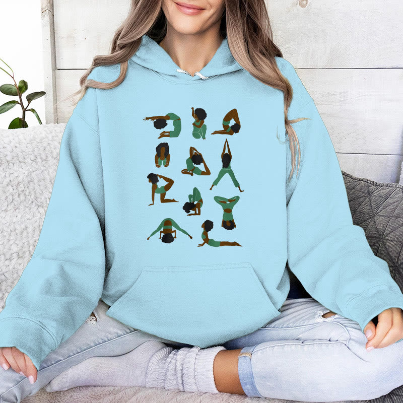 Olivenorma Yoga Poses Sweatshirts surdimensionnés Tenues Pulls polaires Hauts Sweats à capuche - Bleu - 2XL - image 0
