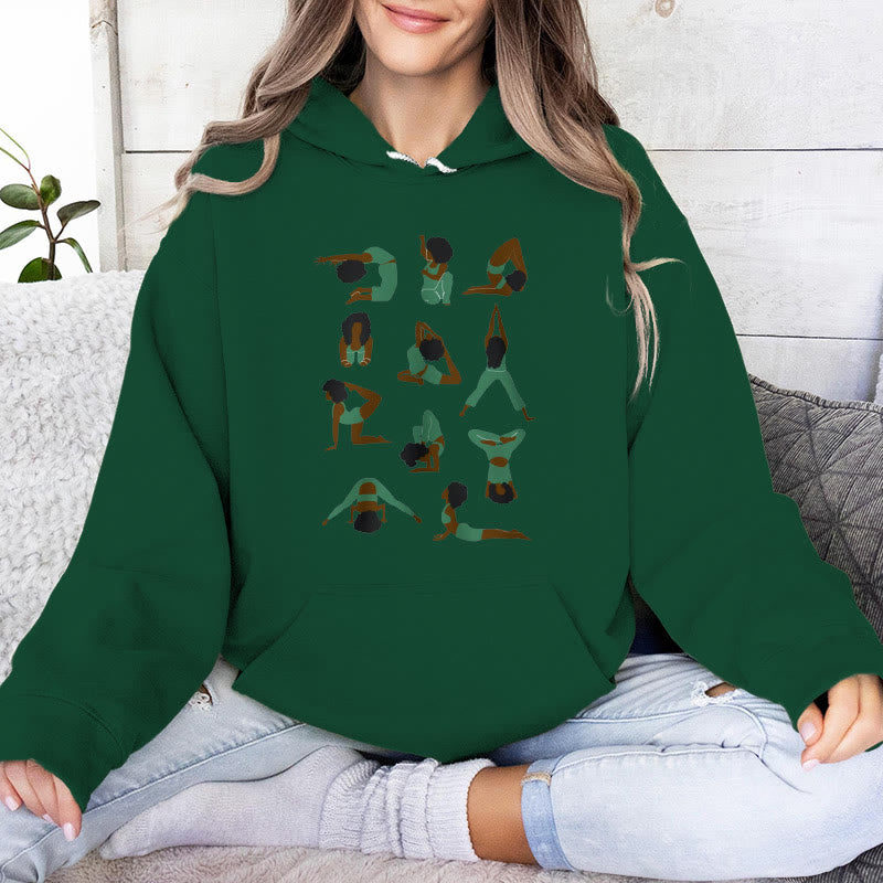 Olivenorma Yoga Poses Sweatshirts surdimensionnés Tenues Pulls polaires Hauts Sweats à capuche - Vert - 2XL - image 16