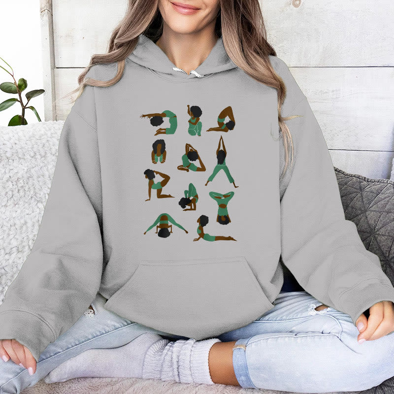 Olivenorma Yoga Poses Sweatshirts surdimensionnés Tenues Pulls polaires Hauts Sweats à capuche - Gris - 2XL - image 8