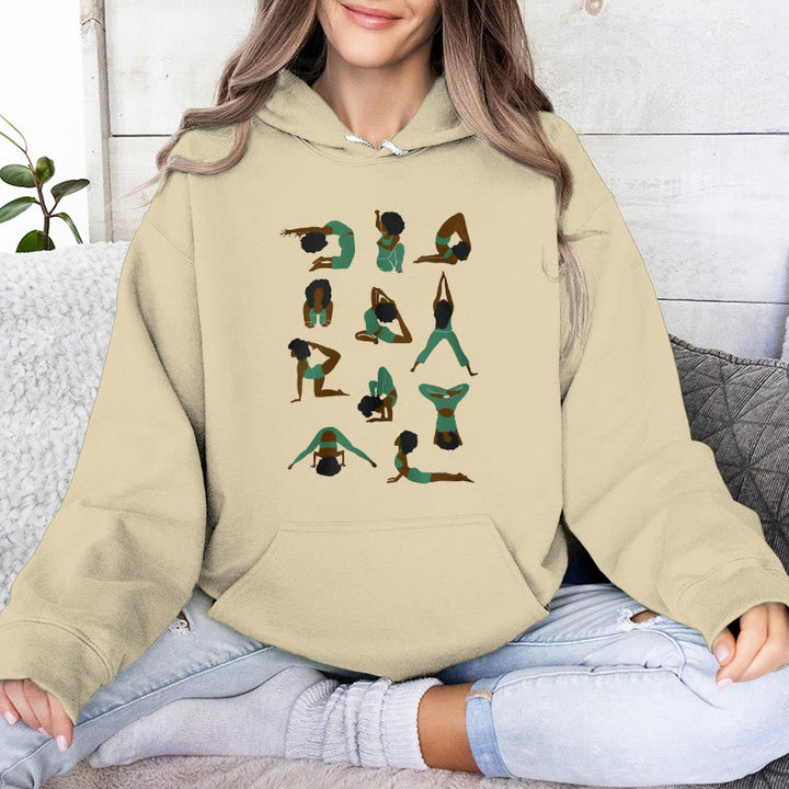 Olivenorma Yoga Poses Sweatshirts surdimensionnés Tenues Pulls polaires Hauts Sweats à capuche - Jaune clair - 2XL - image 12