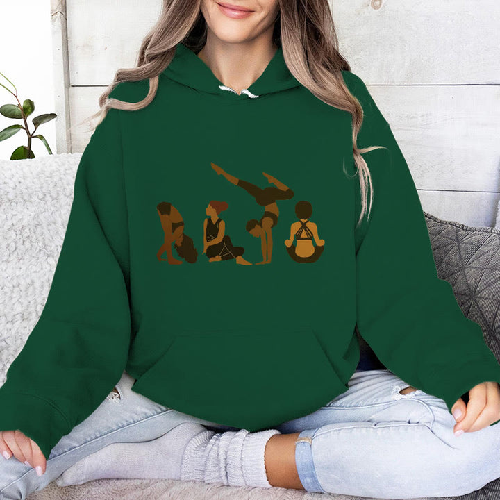 Olivenorma Sweat à capuche unisexe en polaire pour femme, motif yoga, entraînement, méditation, noir - Vert - 2XL - image 14