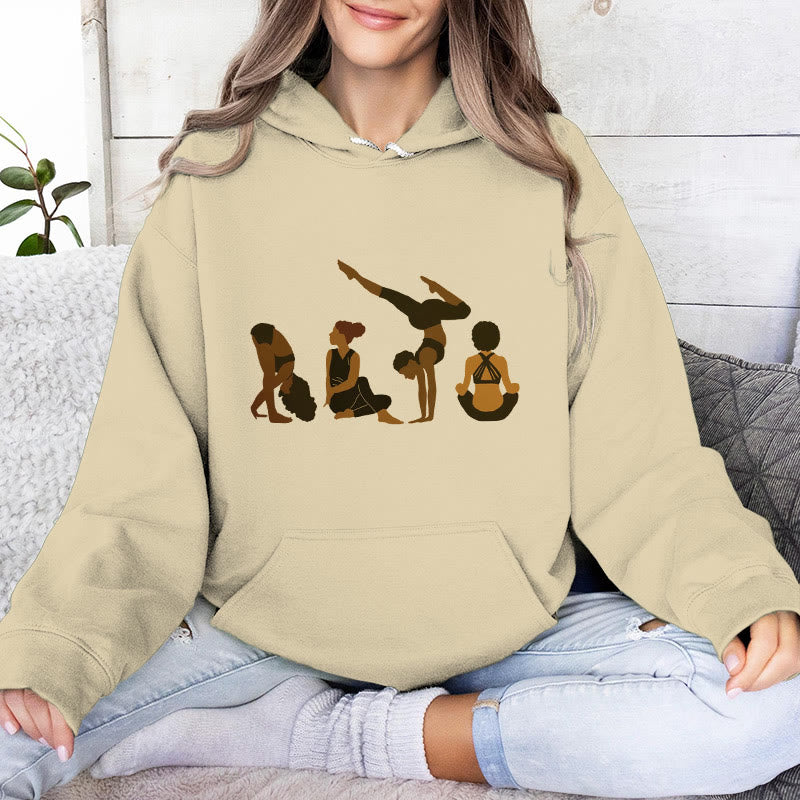 Olivenorma Sweat à capuche unisexe en polaire pour femme, motif yoga, entraînement, méditation, noir - Jaune clair - 2XL - image 0