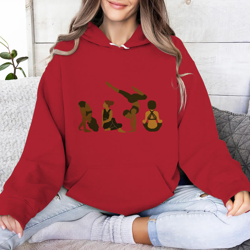 Olivenorma Sweat à capuche unisexe en polaire pour femme, motif yoga, entraînement, méditation, noir - Rouge - 2XL - image 12