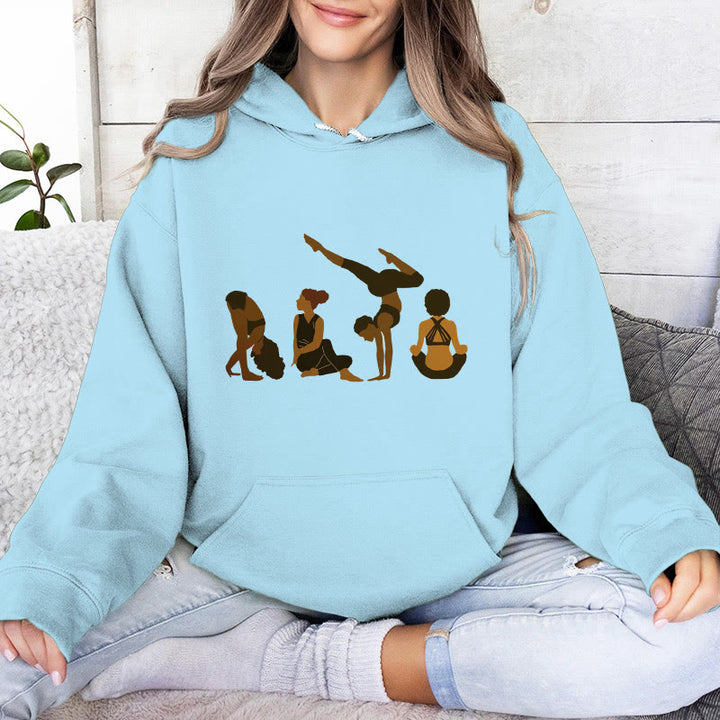 Olivenorma Sweat à capuche unisexe en polaire pour femme, motif yoga, entraînement, méditation, noir - Bleu - 2XL - image 16
